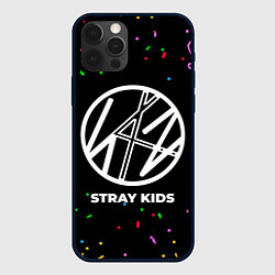 Чехол для iPhone 12 Pro Stray Kids конфети, цвет: 3D-черный