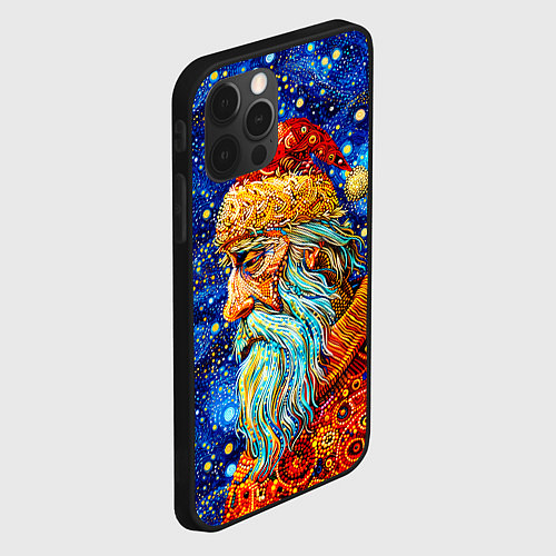 Чехол iPhone 12 Pro Santa Claus: pop-art-brut-nouveau pointillism / 3D-Черный – фото 2