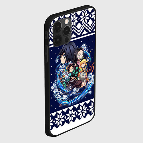 Чехол iPhone 12 Pro Demon slayer sweater / 3D-Черный – фото 2