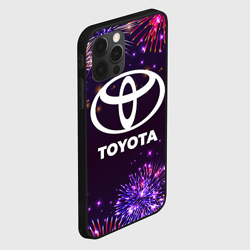 Чехол iPhone 12 Pro Праздничный Toyota / 3D-Черный – фото 2