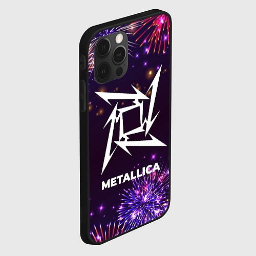 Чехол iPhone 12 Pro Праздничный Metallica / 3D-Черный – фото 2