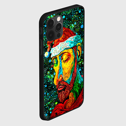 Чехол iPhone 12 Pro Ded Moroz: pop-art-brut-nouveau pointillism / 3D-Черный – фото 2