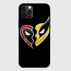 Чехол для iPhone 12 Pro Deadpool and Wolverine best friends, цвет: 3D-черный