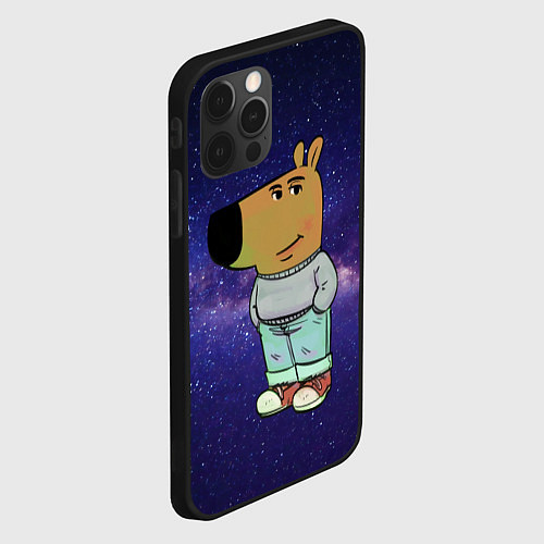 Чехол iPhone 12 Pro Чиловый парень в космосе / 3D-Черный – фото 2