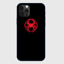 Чехол для iPhone 12 Pro Miles Morales - logo, цвет: 3D-черный