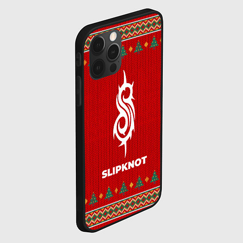 Чехол iPhone 12 Pro Slipknot new year / 3D-Черный – фото 2