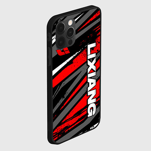 Чехол iPhone 12 Pro Lixiang - агрессивный красный / 3D-Черный – фото 2