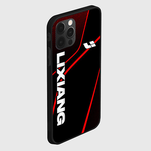 Чехол iPhone 12 Pro Lixiang - red line / 3D-Черный – фото 2