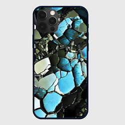 Чехол для iPhone 12 Pro Чёрно-синий камень, цвет: 3D-черный