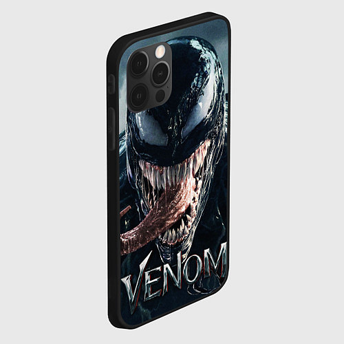 Чехол iPhone 12 Pro Venom head with tongue / 3D-Черный – фото 2