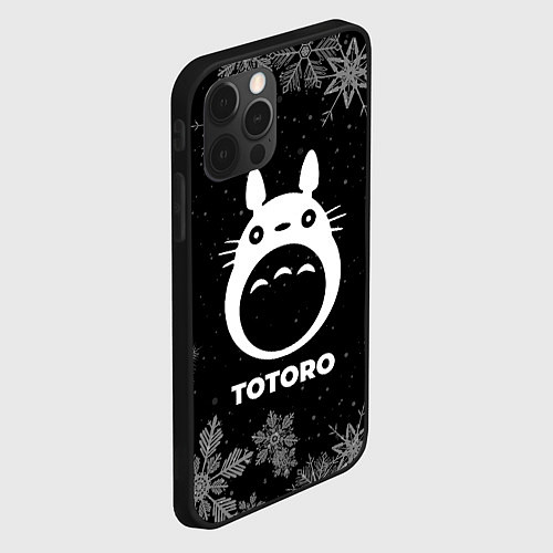 Чехол iPhone 12 Pro Снежный Totoro / 3D-Черный – фото 2