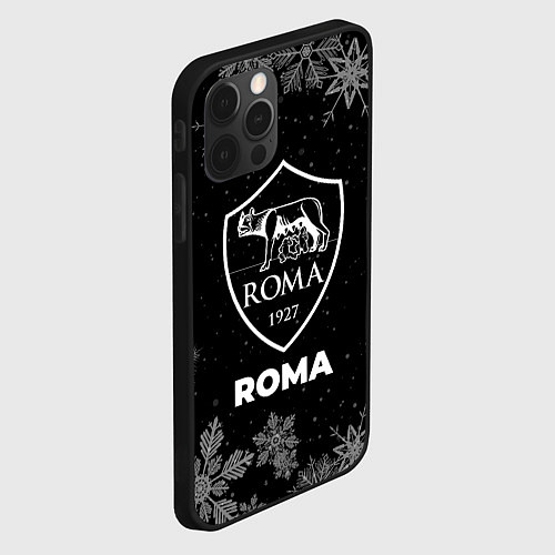 Чехол iPhone 12 Pro Снежный Roma / 3D-Черный – фото 2