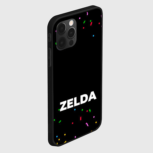 Чехол iPhone 12 Pro Zelda конфети / 3D-Черный – фото 2