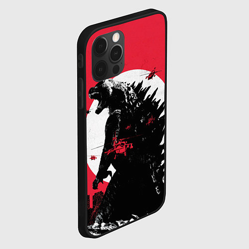 Чехол iPhone 12 Pro Godzilla destroys the city / 3D-Черный – фото 2