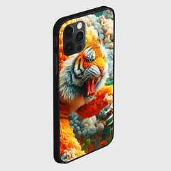 Чехол для iPhone 12 Pro Сказочный облачный тигр - нейроарт фантазия, цвет: 3D-черный — фото 2