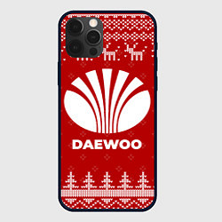 Чехол для iPhone 12 Pro Новогодний Daewoo с оленями, цвет: 3D-черный