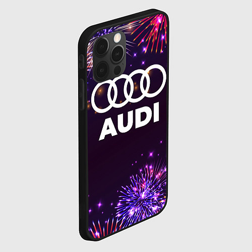 Чехол iPhone 12 Pro Праздничный Audi / 3D-Черный – фото 2