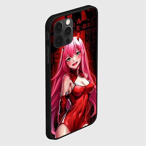 Чехол iPhone 12 Pro Zero Two anime sexy / 3D-Черный – фото 2