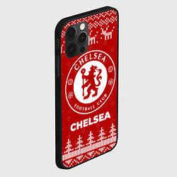Чехол для iPhone 12 Pro Новогодний Chelsea с оленями, цвет: 3D-черный — фото 2