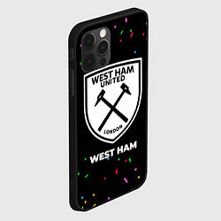 Чехол для iPhone 12 Pro West Ham конфети, цвет: 3D-черный — фото 2