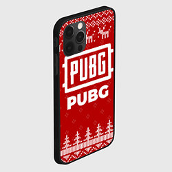 Чехол для iPhone 12 Pro Новогодний PUBG с оленями, цвет: 3D-черный — фото 2