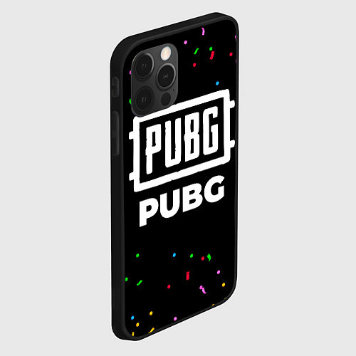 Чехол iPhone 12 Pro PUBG конфети / 3D-Черный – фото 2