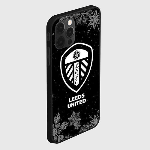 Чехол iPhone 12 Pro Снежный Leeds United / 3D-Черный – фото 2