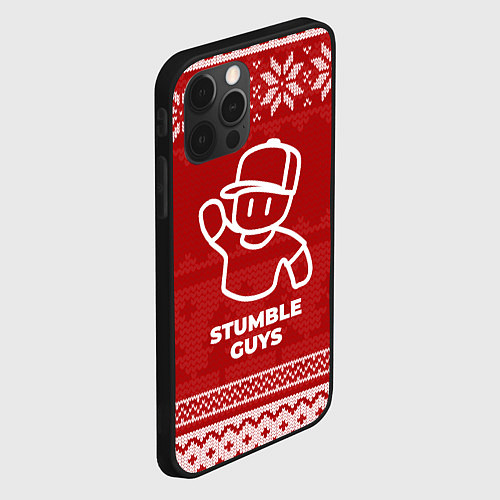 Чехол iPhone 12 Pro Новогодний Stumble Guys / 3D-Черный – фото 2