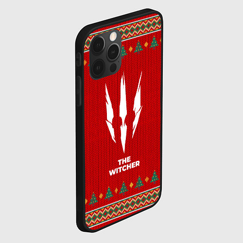 Чехол iPhone 12 Pro The Witcher new year / 3D-Черный – фото 2