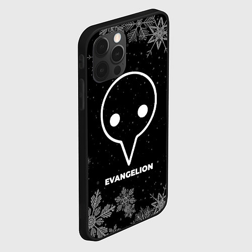 Чехол iPhone 12 Pro Снежный Evangelion / 3D-Черный – фото 2