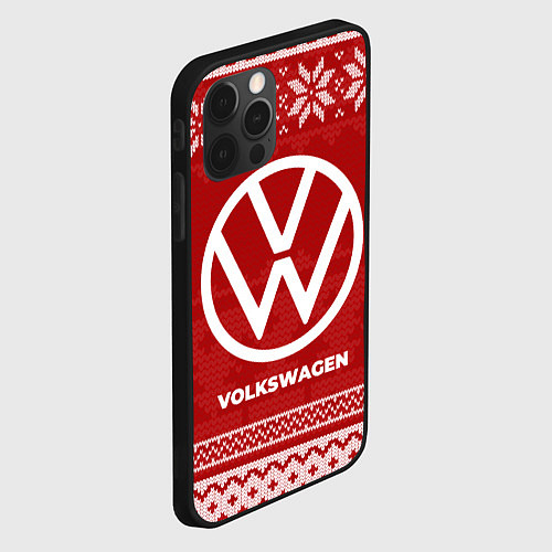 Чехол iPhone 12 Pro Новогодний Volkswagen / 3D-Черный – фото 2