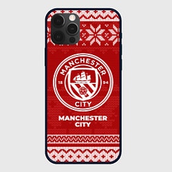 Чехол для iPhone 12 Pro Новогодний Manchester City, цвет: 3D-черный