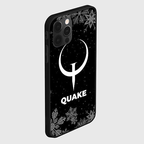 Чехол iPhone 12 Pro Снежный Quake / 3D-Черный – фото 2