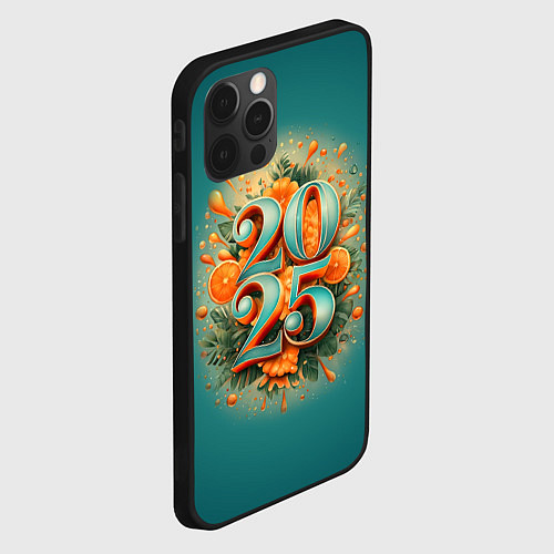 Чехол iPhone 12 Pro Мандариновый 2025 / 3D-Черный – фото 2