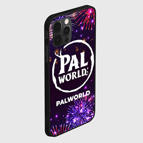 Чехол iPhone 12 Pro Праздничный Palworld / 3D-Черный – фото 2