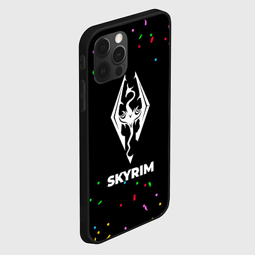 Чехол iPhone 12 Pro Skyrim конфети / 3D-Черный – фото 2