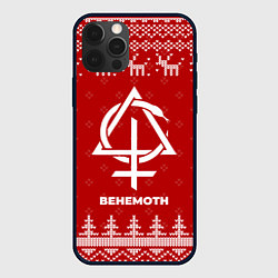 Чехол для iPhone 12 Pro Новогодний Behemoth с оленями, цвет: 3D-черный