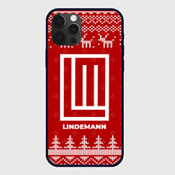 Чехол для iPhone 12 Pro Новогодний Lindemann с оленями, цвет: 3D-черный