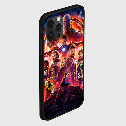 Чехол iPhone 12 Pro Супергерои Avengers infinity war / 3D-Черный – фото 2