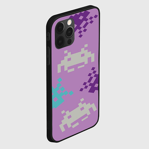 Чехол iPhone 12 Pro Пиксели / 3D-Черный – фото 2