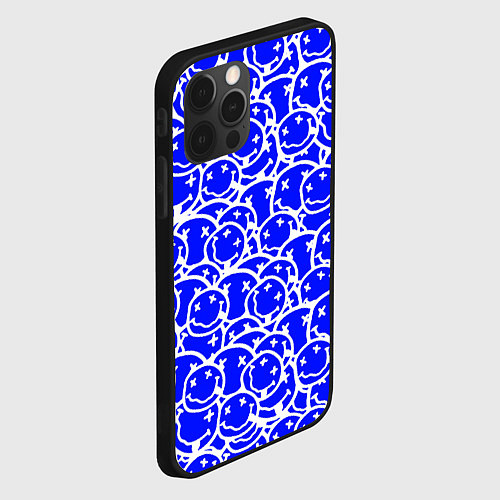 Чехол iPhone 12 Pro Nirvana logo blue / 3D-Черный – фото 2