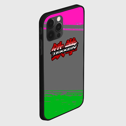 Чехол iPhone 12 Pro Tekken краски неоновые / 3D-Черный – фото 2