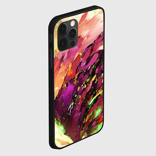 Чехол iPhone 12 Pro Красно-жёлтая абстракция / 3D-Черный – фото 2