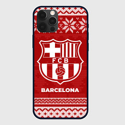 Чехол для iPhone 12 Pro Новогодний Barcelona, цвет: 3D-черный