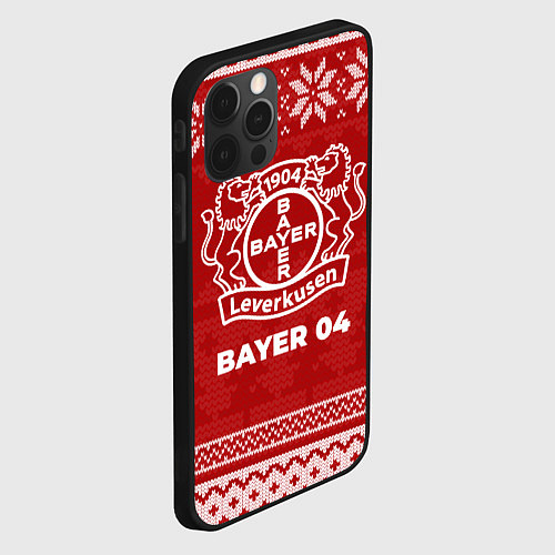 Чехол iPhone 12 Pro Новогодний Bayer 04 / 3D-Черный – фото 2