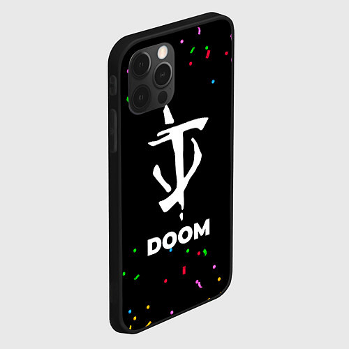 Чехол iPhone 12 Pro Doom конфети / 3D-Черный – фото 2