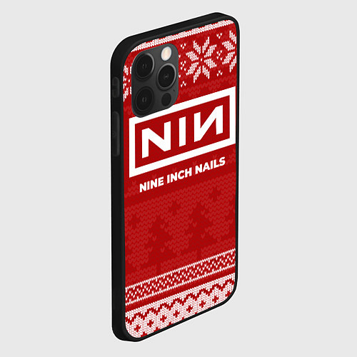 Чехол iPhone 12 Pro Новогодний Nine Inch Nails / 3D-Черный – фото 2