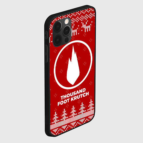 Чехол iPhone 12 Pro Новогодний Thousand Foot Krutch с оленями / 3D-Черный – фото 2