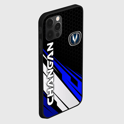 Чехол iPhone 12 Pro Changan - синий спорт / 3D-Черный – фото 2