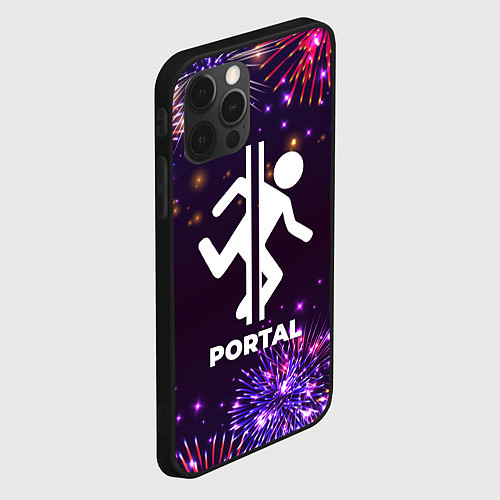 Чехол iPhone 12 Pro Праздничный Portal / 3D-Черный – фото 2